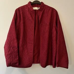 Alfred Dunner Textured Burgundy Blazer